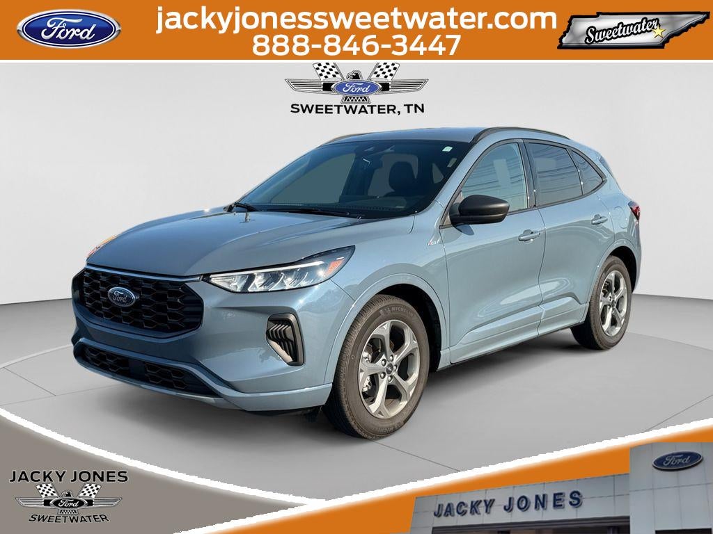 2024 Ford Escape ST-Line in Vapor Blue Metallic — front three-quarter view