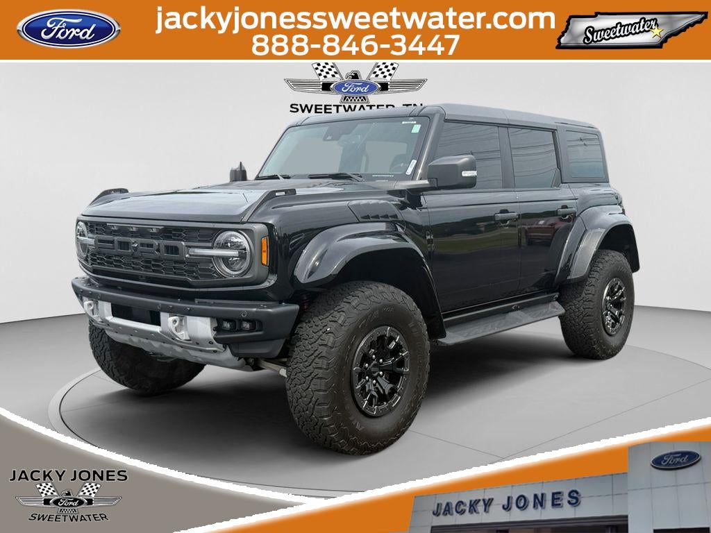 2024 Ford Bronco Raptor in Shadow Black — front three-quarter view