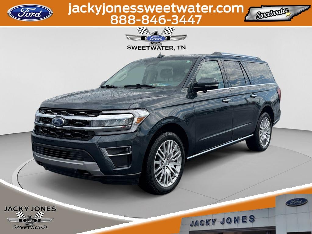 2024 Ford Expedition MAX Limited MAX in Stone Blue Metallic — front three-quarter view