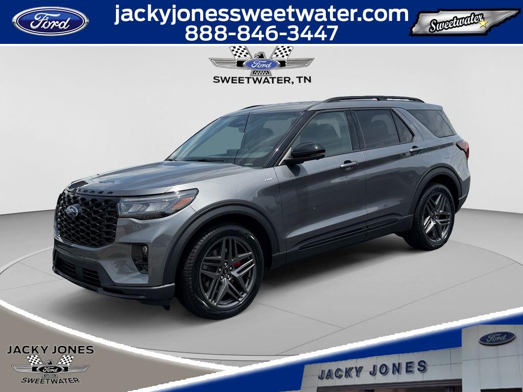 2026 Ford Explorer ST-Line in Carbonized Gray Metallic — front three-quarter view
