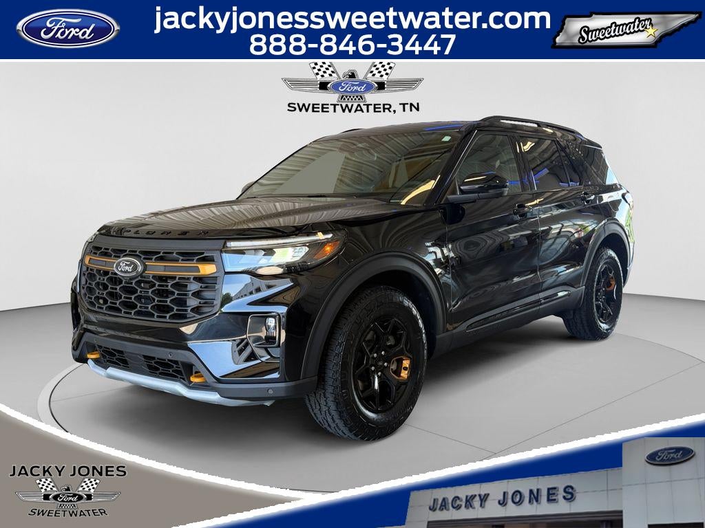 2026 Ford Explorer Tremor in Agate Black Metallic — front three-quarter view