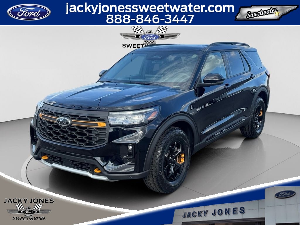 2026 Ford Explorer Tremor in Agate Black Metallic — front three-quarter view