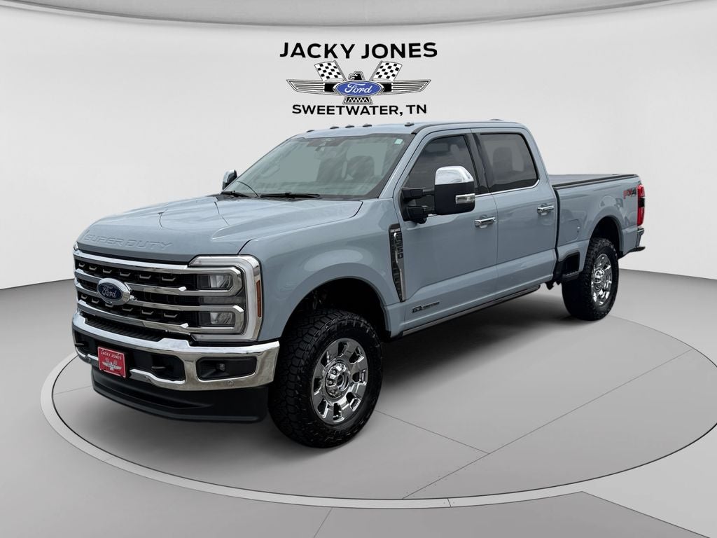 2025 Ford F-250 King Ranch in Glacier Gray Metallic Tri-Coat — front three-quarter view
