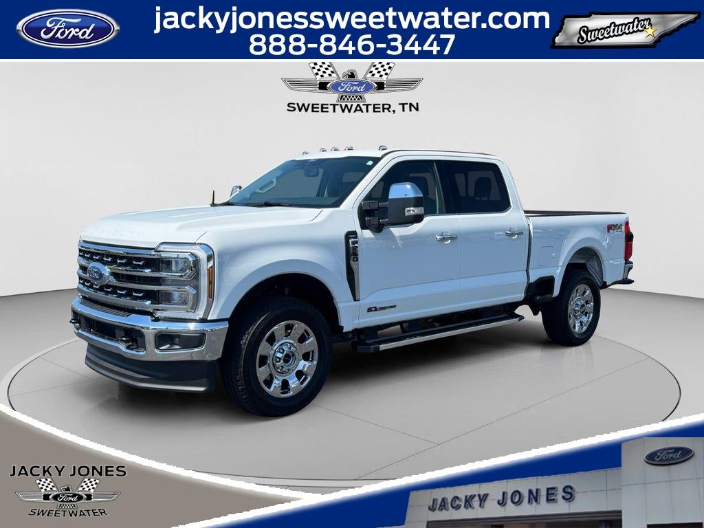 2026 Ford F-250 LARIAT in Oxford White — front three-quarter view
