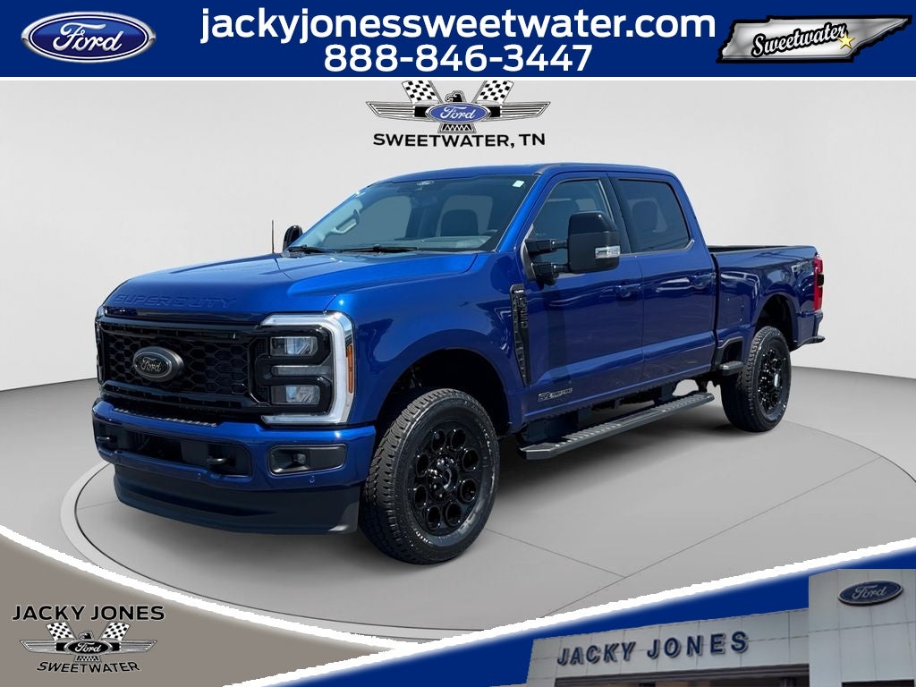 2026 Ford F-350 LARIAT in Argon Blue Metallic — front three-quarter view