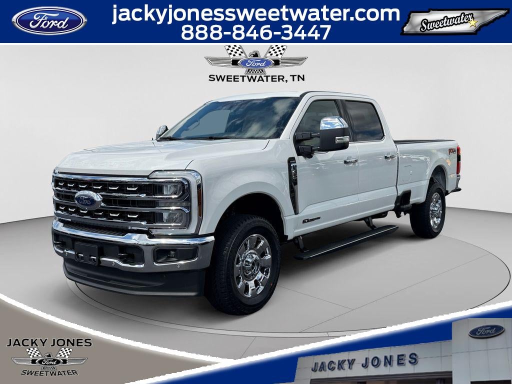 2026 Ford F-350 LARIAT in Star White Metallic Tri-Coat — front three-quarter view