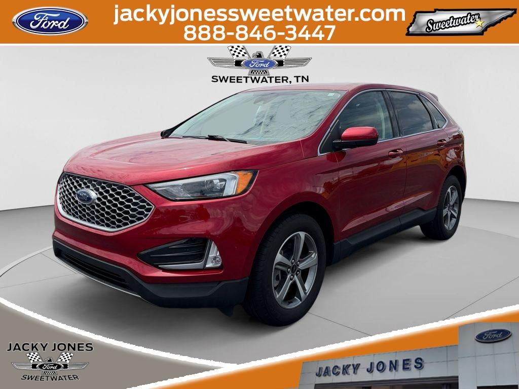 2023 Ford Edge SEL AWD in Rapid Red Metallic Tinted Clearcoat — front three-quarter view