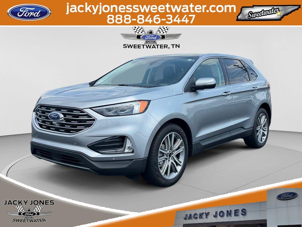 2024 Ford Edge Titanium in Iconic Silver Metallic — front three-quarter view