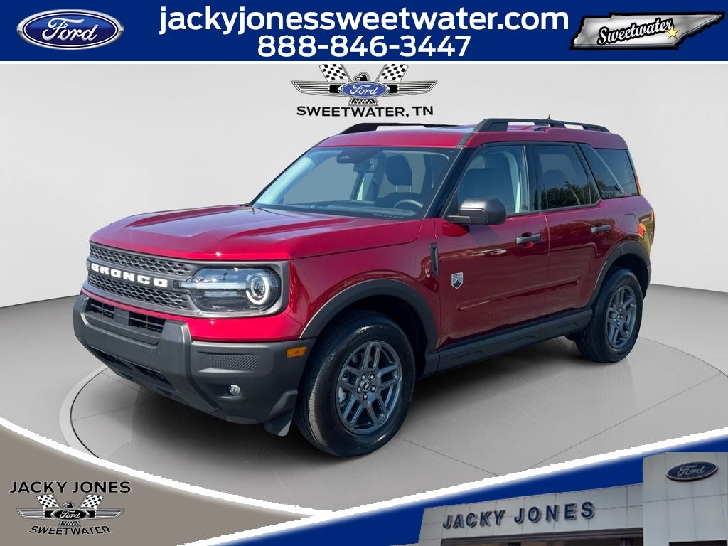 2025 Ford Bronco Sport Big Bend in Ruby Red Metallic Tinted Clearcoat — front three-quarter view