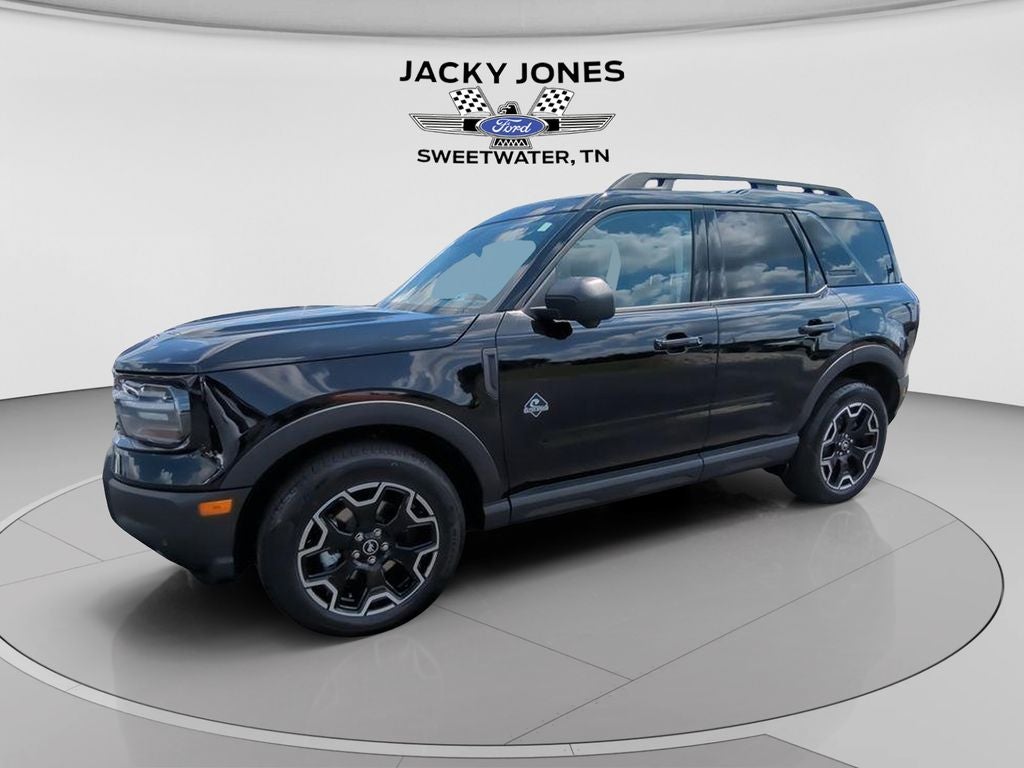 2025 Ford Bronco Sport Outer Banks-Upcoming Demo in Shadow Black — front three-quarter view