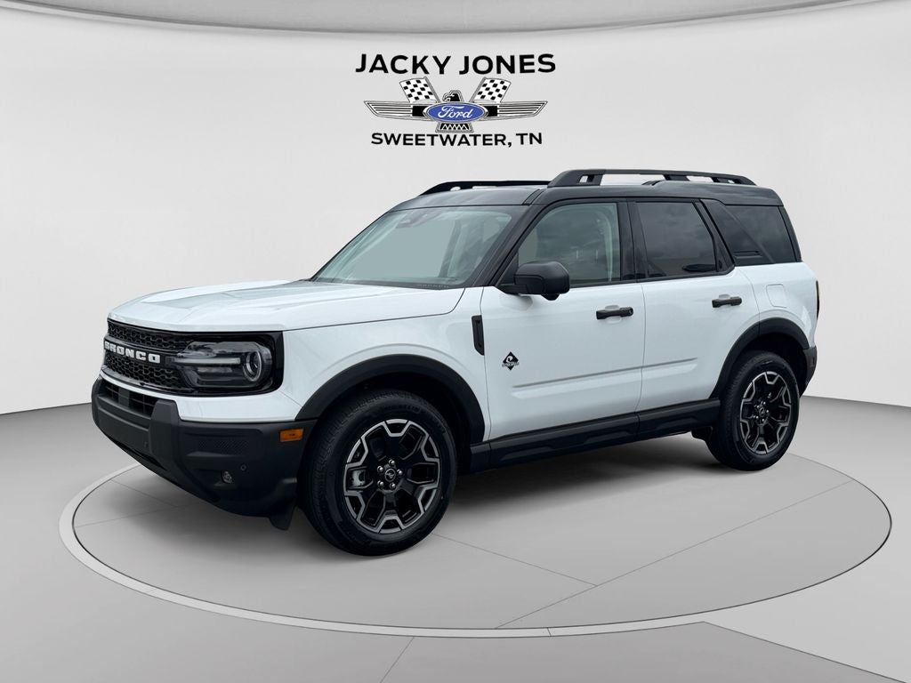 2026 Ford Bronco Sport Outer Banks-Upcoming Demo in Oxford White — front three-quarter view