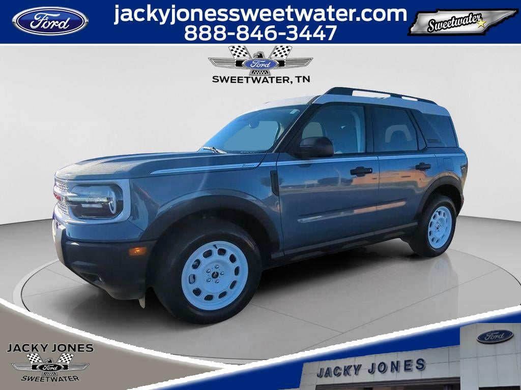 2025 Ford Bronco Sport Heritage in Azure Gray Metallic Tri-Coat — front three-quarter view
