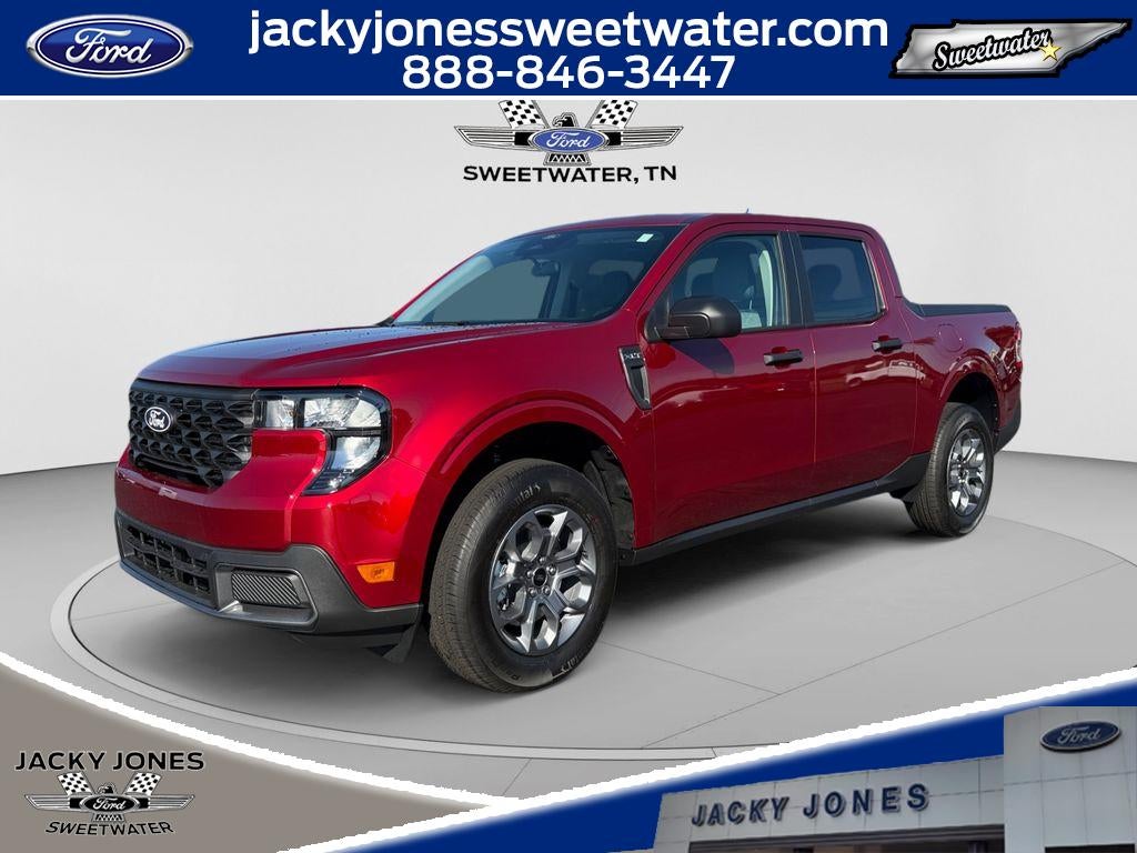 2026 Ford Maverick XLT in Ruby Red Metallic Tinted Clearcoat — front three-quarter view